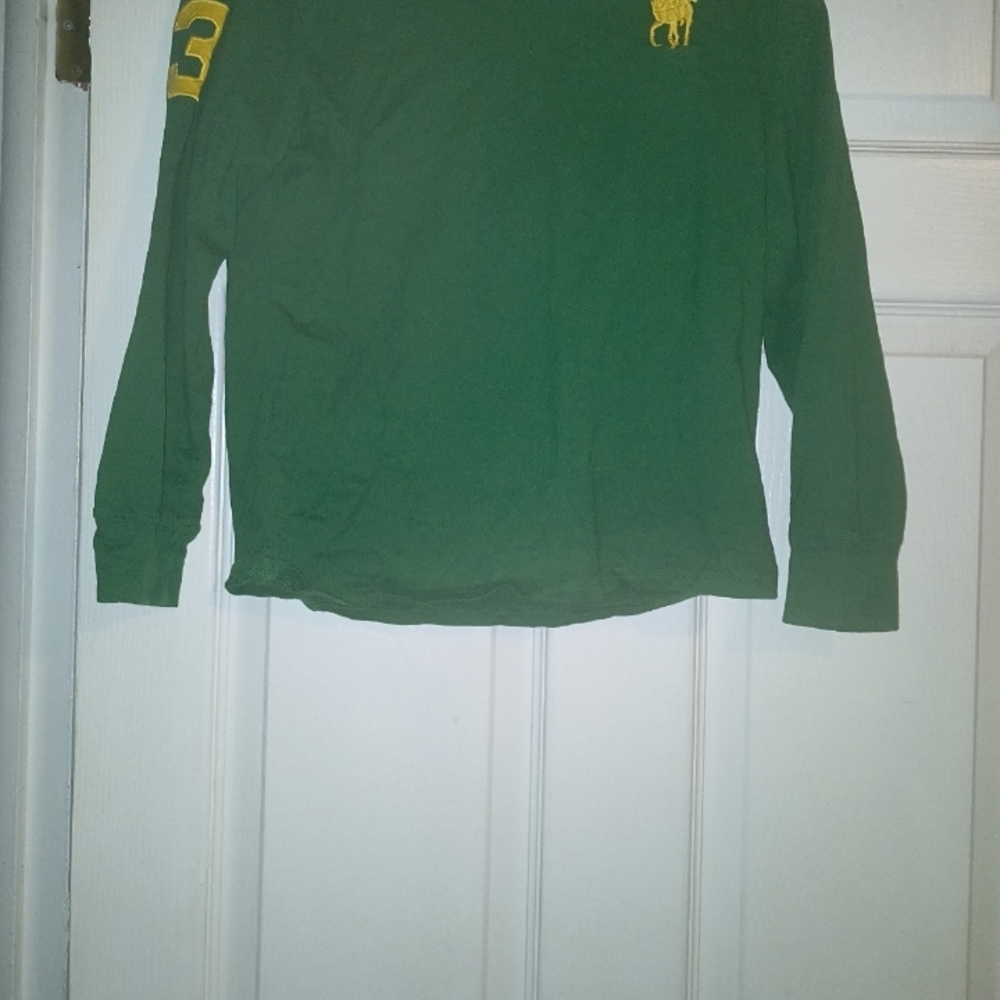 5 Kids Long Sleeve Polo Shirts with  Emblems